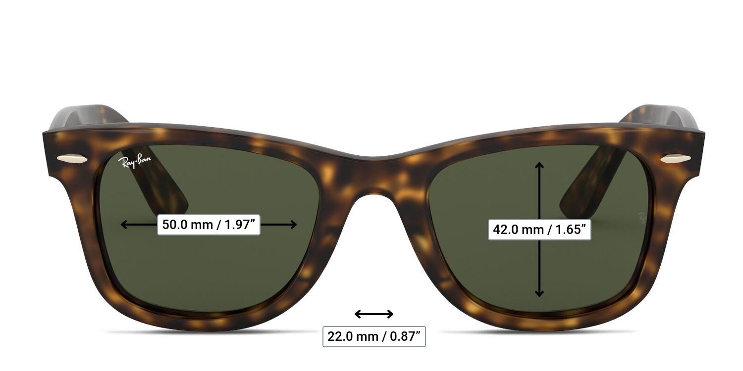 Ray-Ban 4340 Wayfarer Tortoise, Green glasses - Measurements