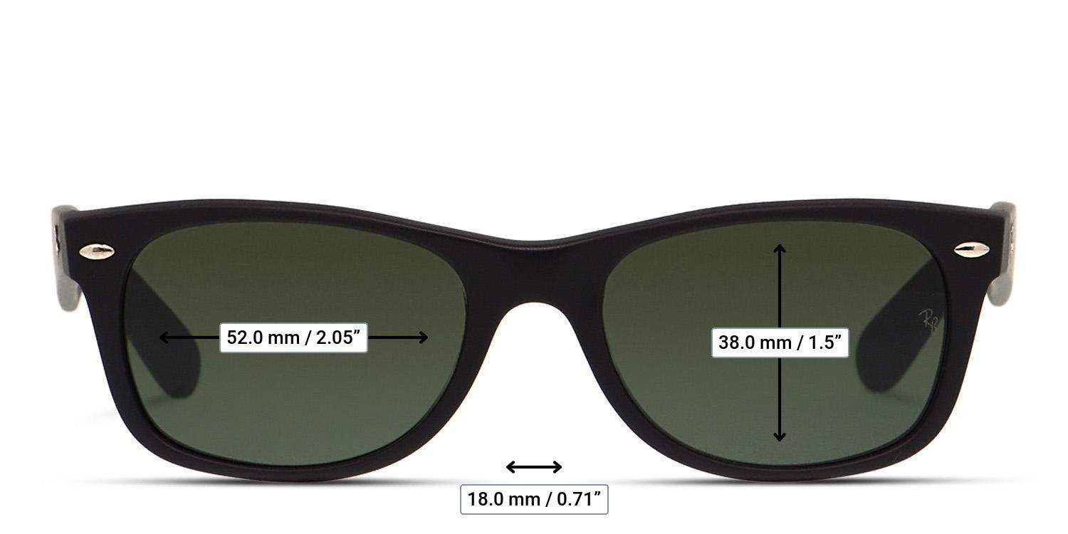 Ray-Ban RB2132 New Wayfarer Black glasses - Measurements