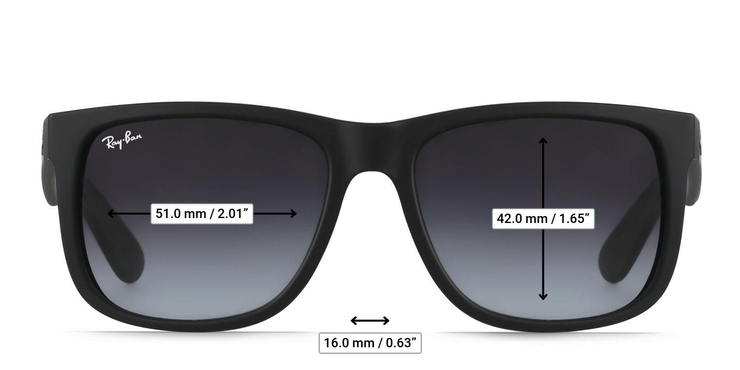 Ray-Ban RB4165 Justin Black glasses - Measurements