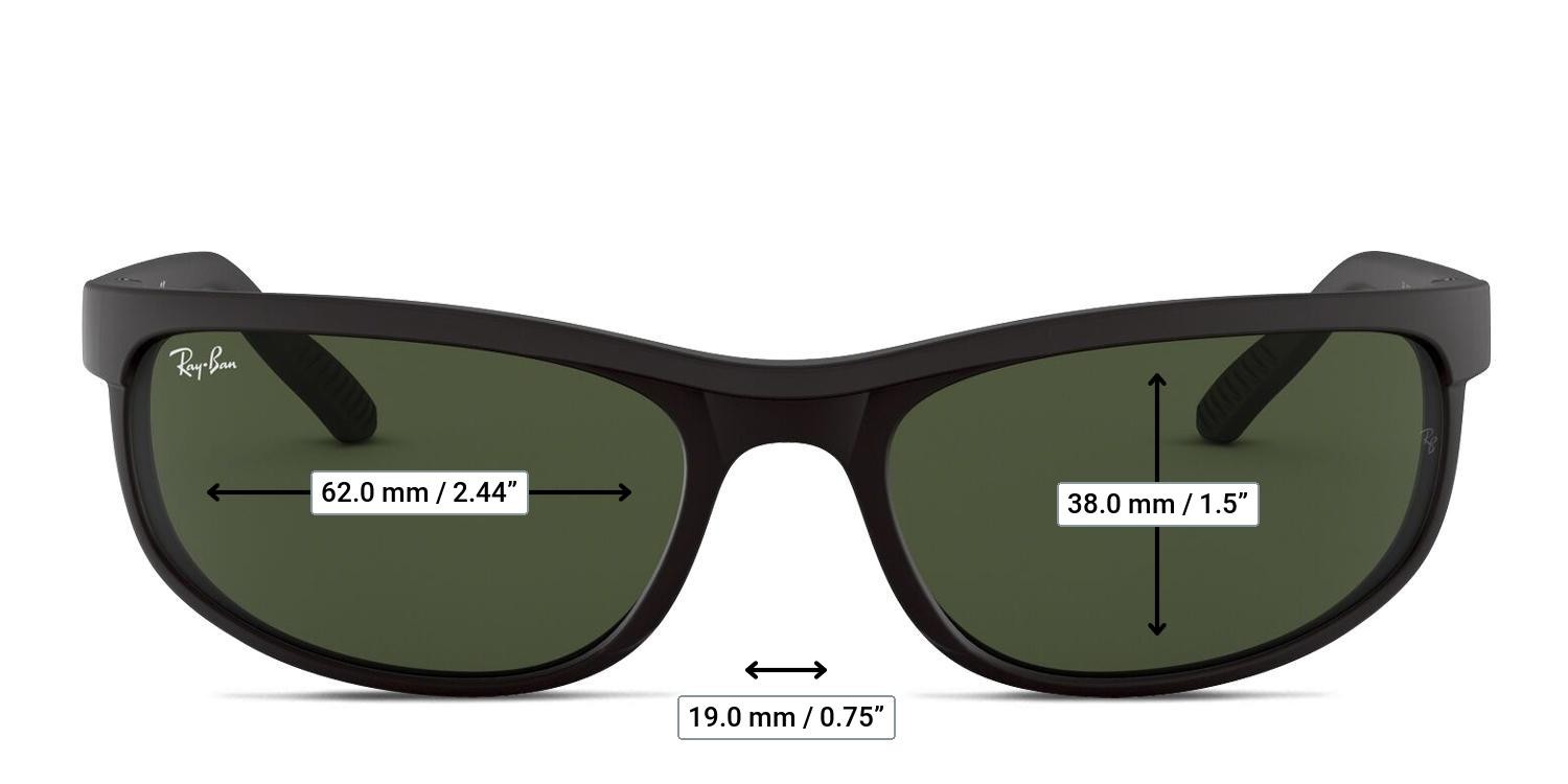 Ray-Ban RB2027 Predator 2 Black, Green glasses - Measurements