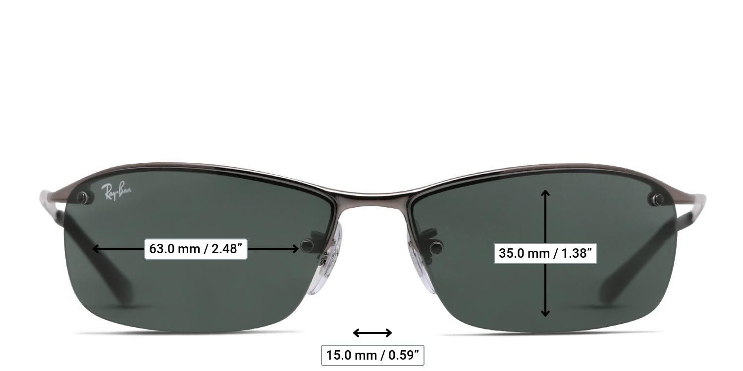 Ray-Ban RB3183 Gunmetal, Green glasses - Measurements
