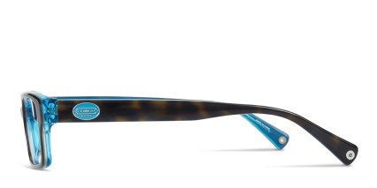 Coach HC6040 Brooklyn Tortoise, Blue glasses - Blue / Tortoise - Side View