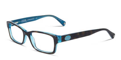 Coach HC6040 Brooklyn Tortoise, Blue glasses - Blue / Tortoise - Angle View