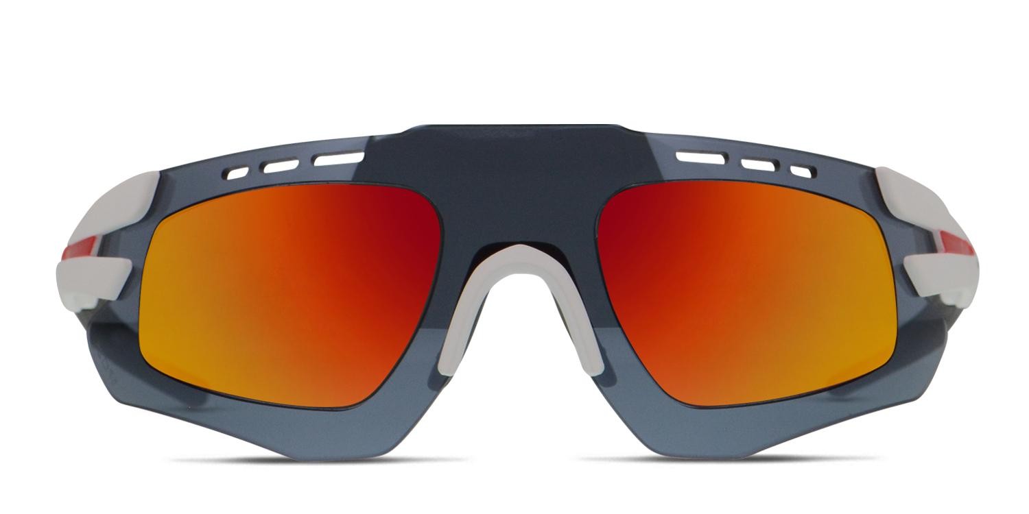 Progear Sprinter S-1284 Gray, Clear, White, Red glasses - Gray / Clear / White / Red - Frontal View