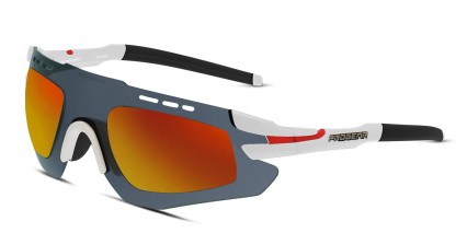 Progear Sprinter S-1284 Gray, Clear, White, Red glasses - Gray / Clear / White / Red - Angle View