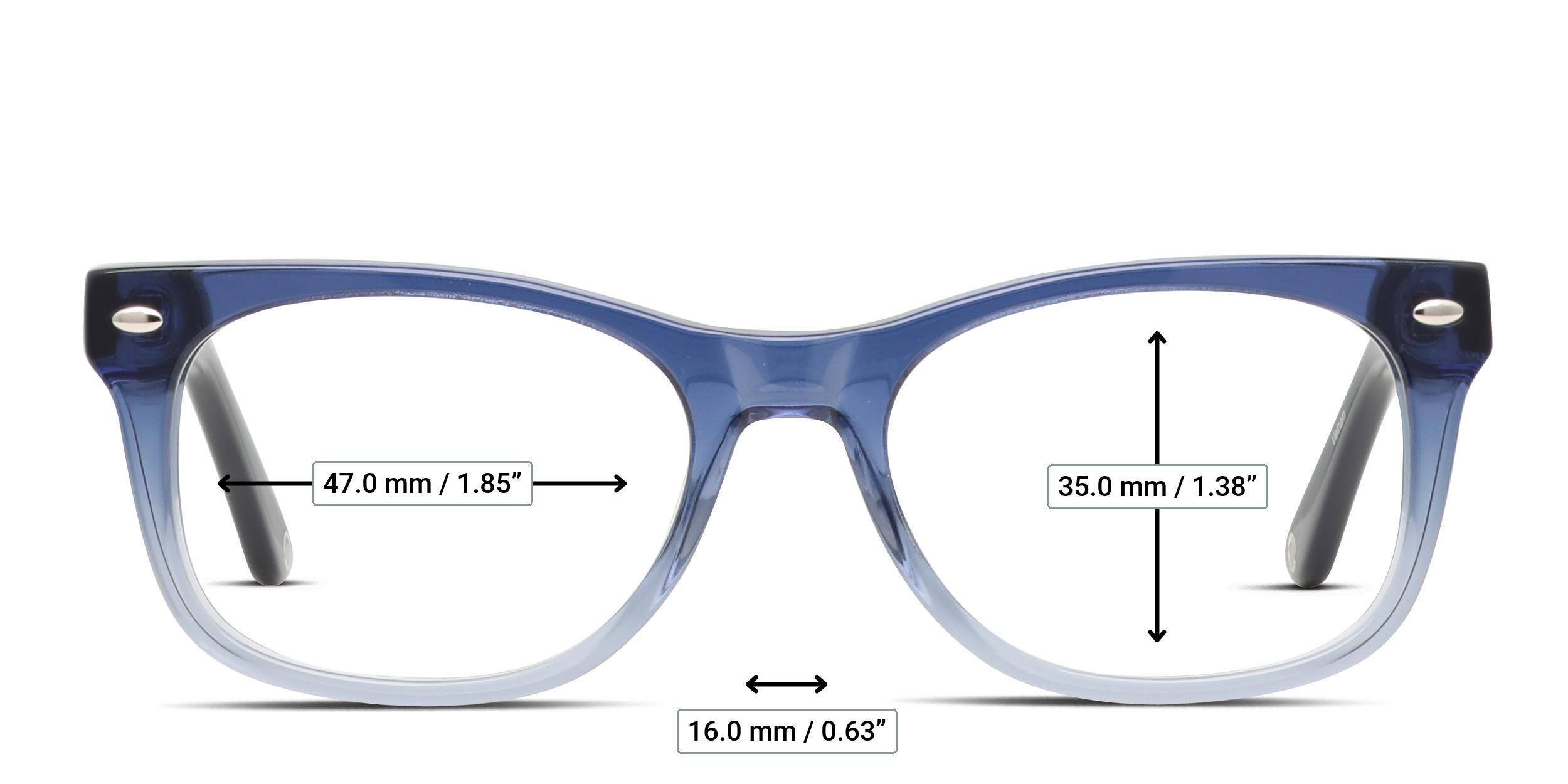 Muse M Classic Kids Blue, Clear glasses - Measurements