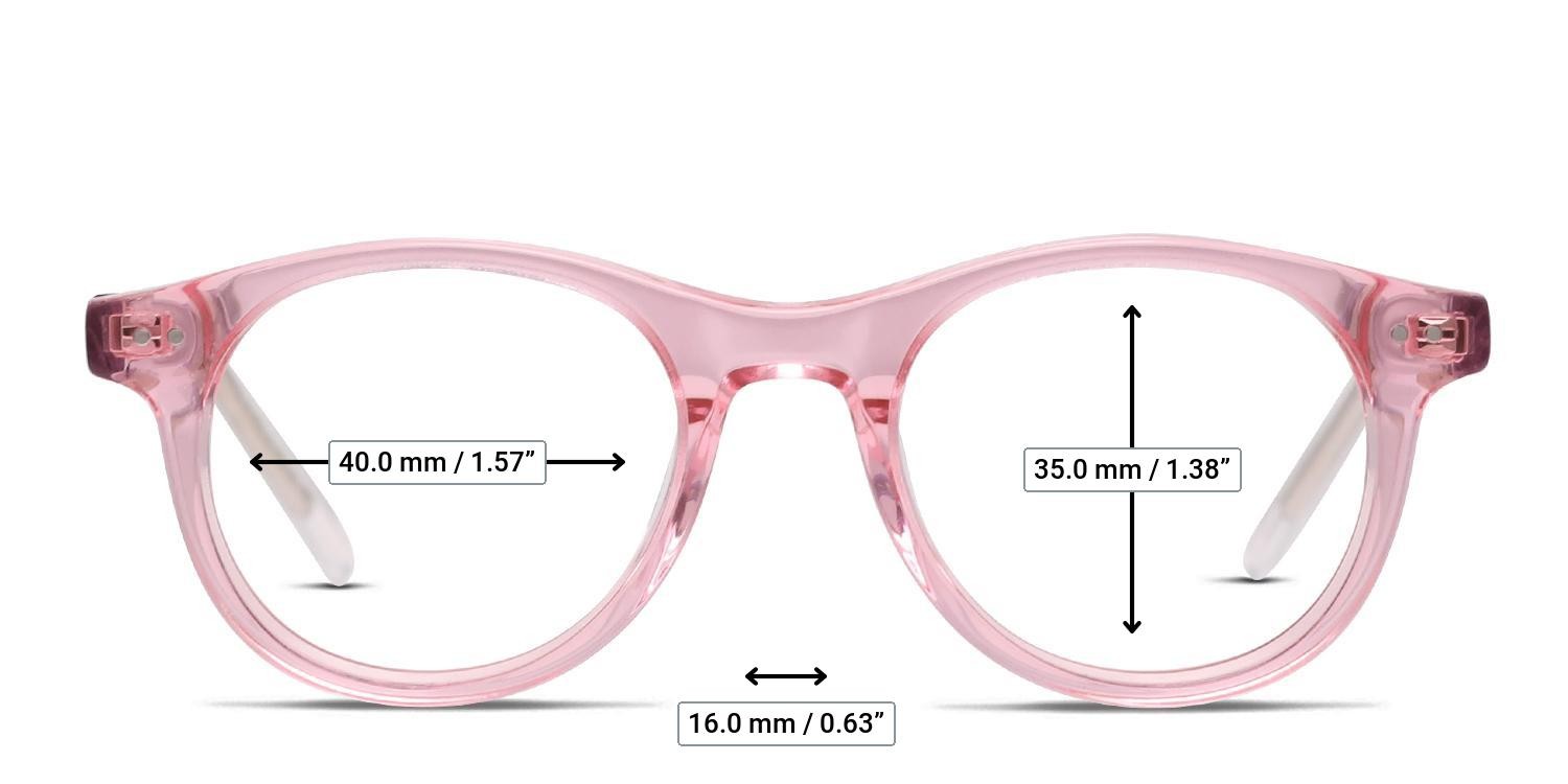Olos Fletcher Kids Pink, Purple, Clear glasses - Measurements