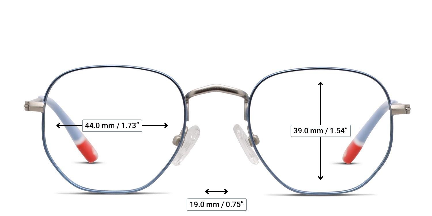 Olos Instrumental Kids Blue, Silver glasses - Measurements