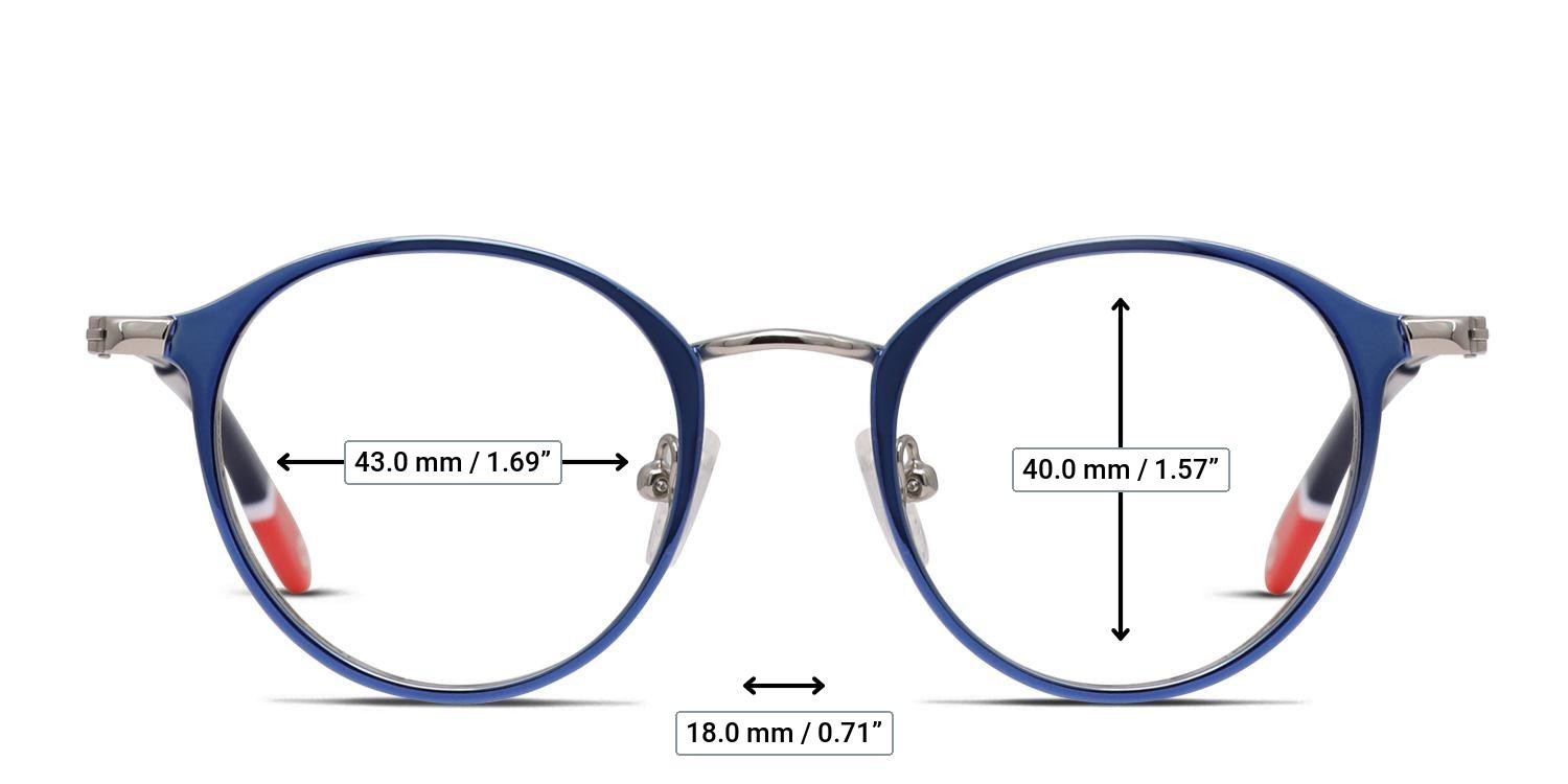 Olos Recess Kids Blue, Silver glasses - Measurements