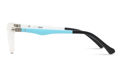 Olos Elijah w/Clip-on Kids Clear, Blue glasses - Clear / Blue - Side View