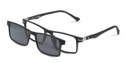 Olos J.T. w/Clip-on Kids Black glasses - Black - Angle View