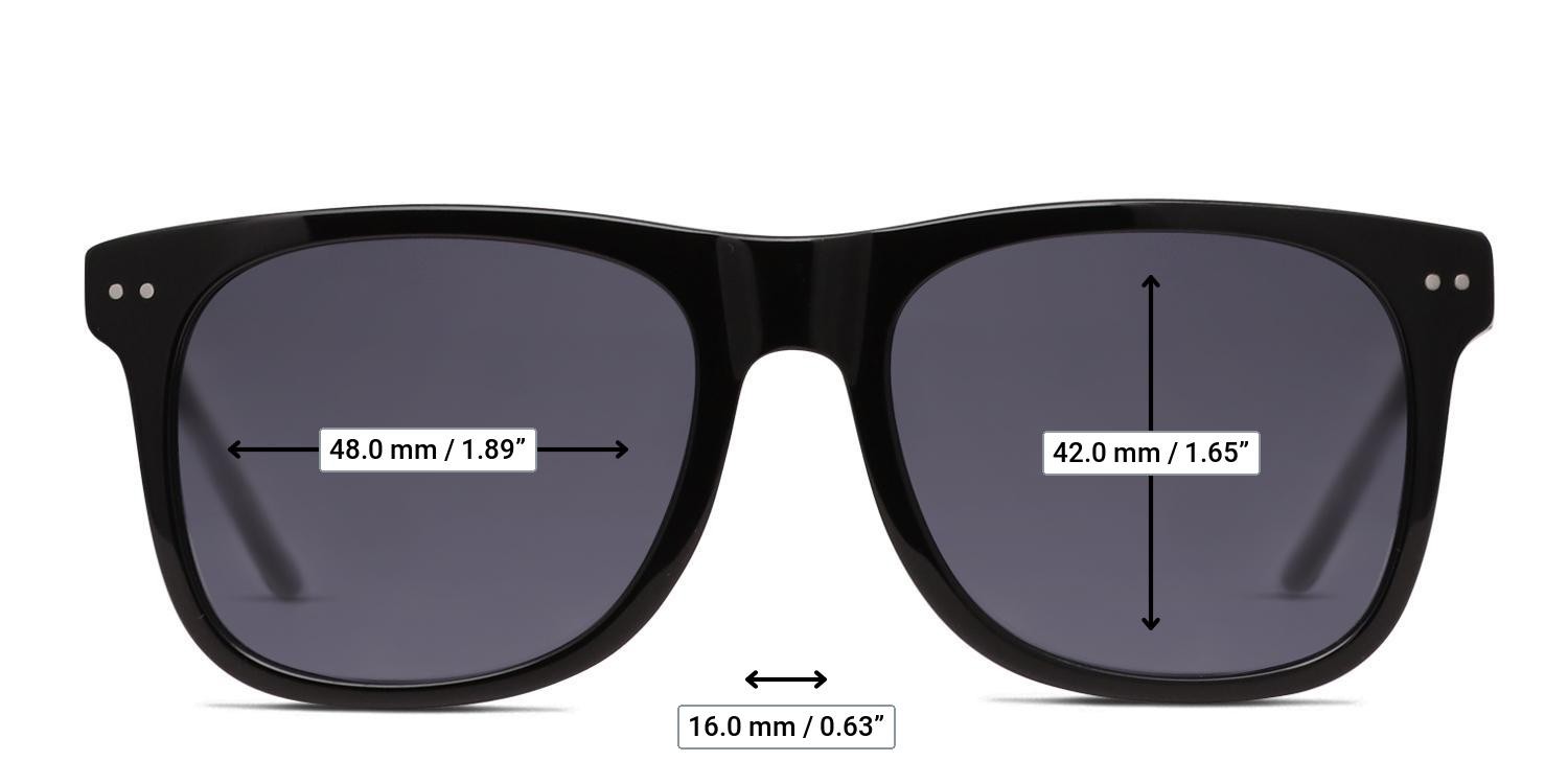 Olos A Plus Kids Shiny Black glasses - Measurements