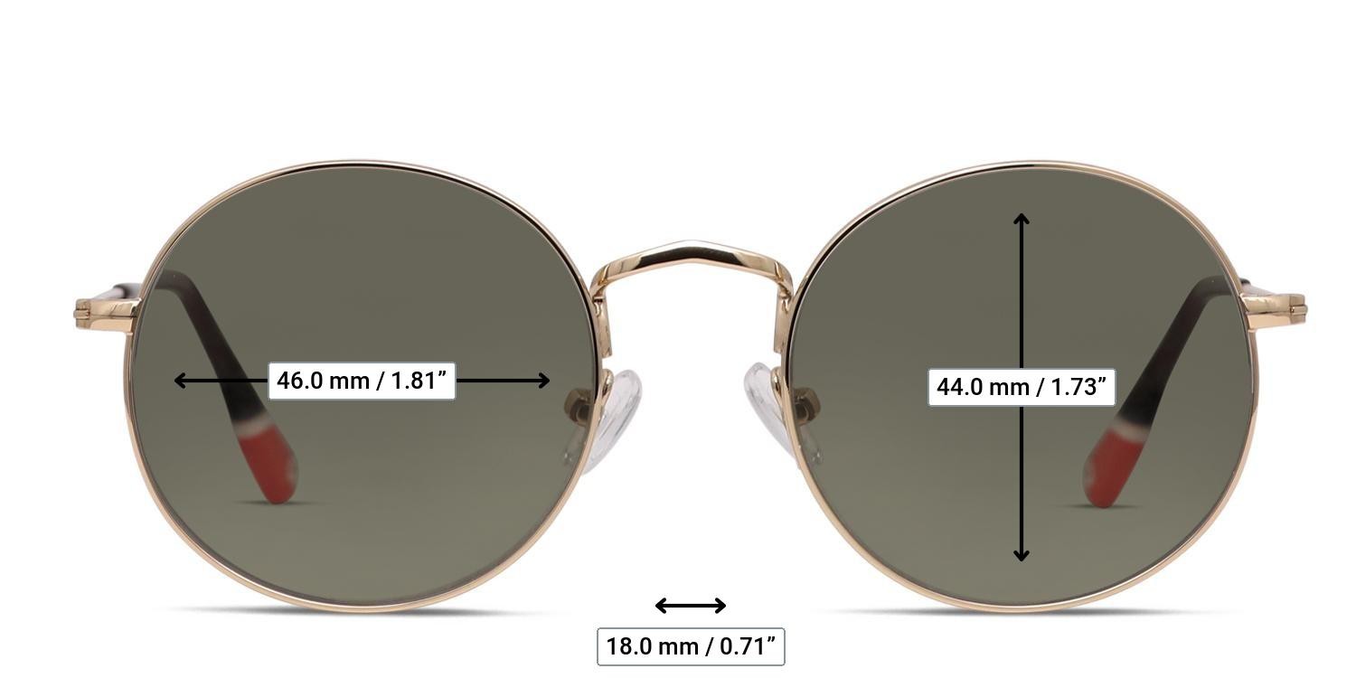 Olos Sunrise Kids Gold glasses - Measurements