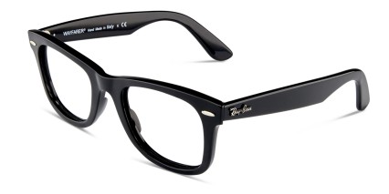 Ray-Ban RX4340V Wayfarer Ease Shiny Black glasses - Shiny Black - Angle View