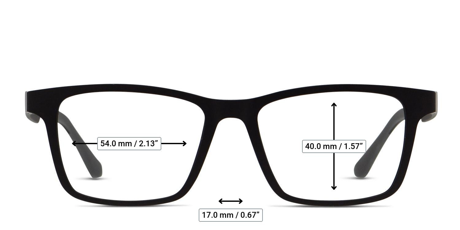 Revel Resolve Black w/Clip-On glasses - Measurements