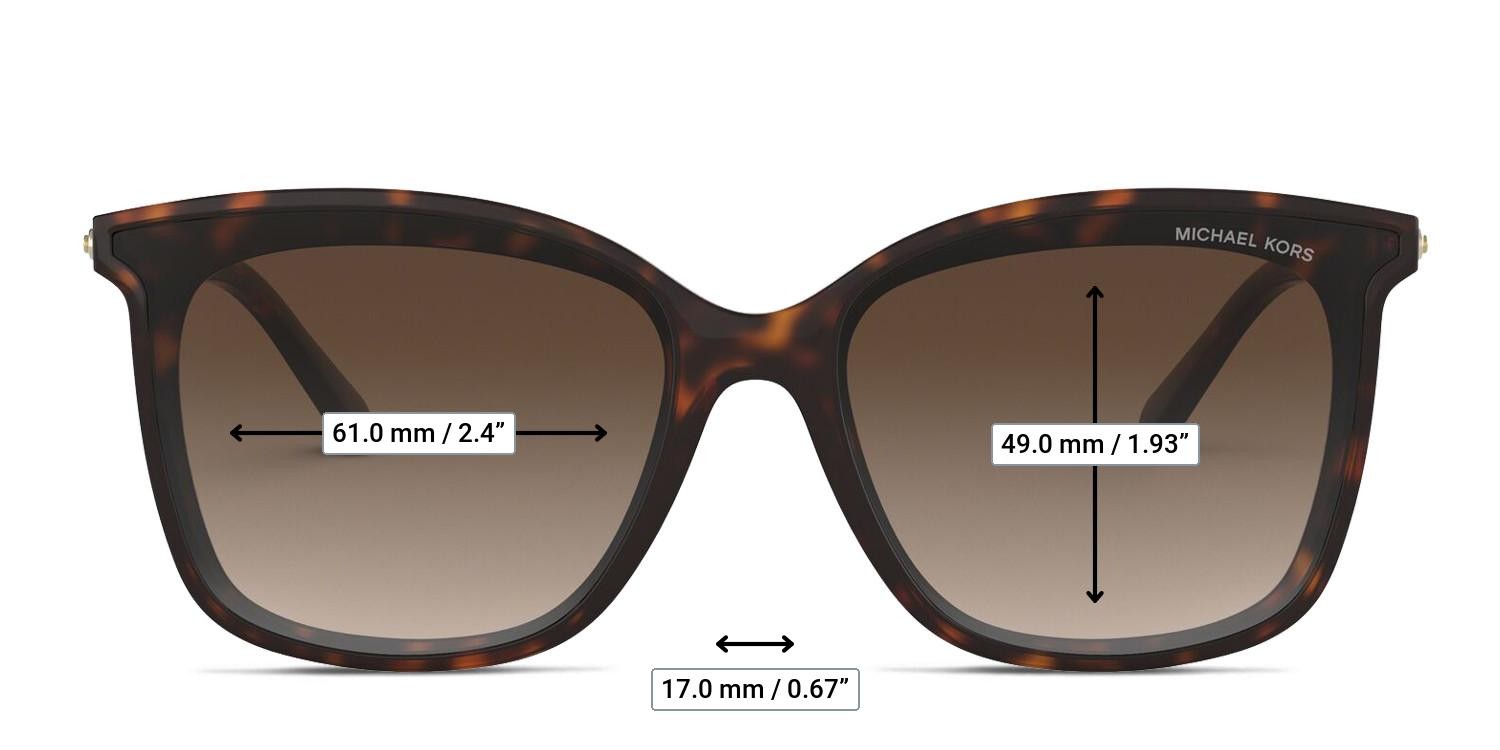 Michael Kors MK2079U Zermatt Gray , Tortoise glasses - Measurements