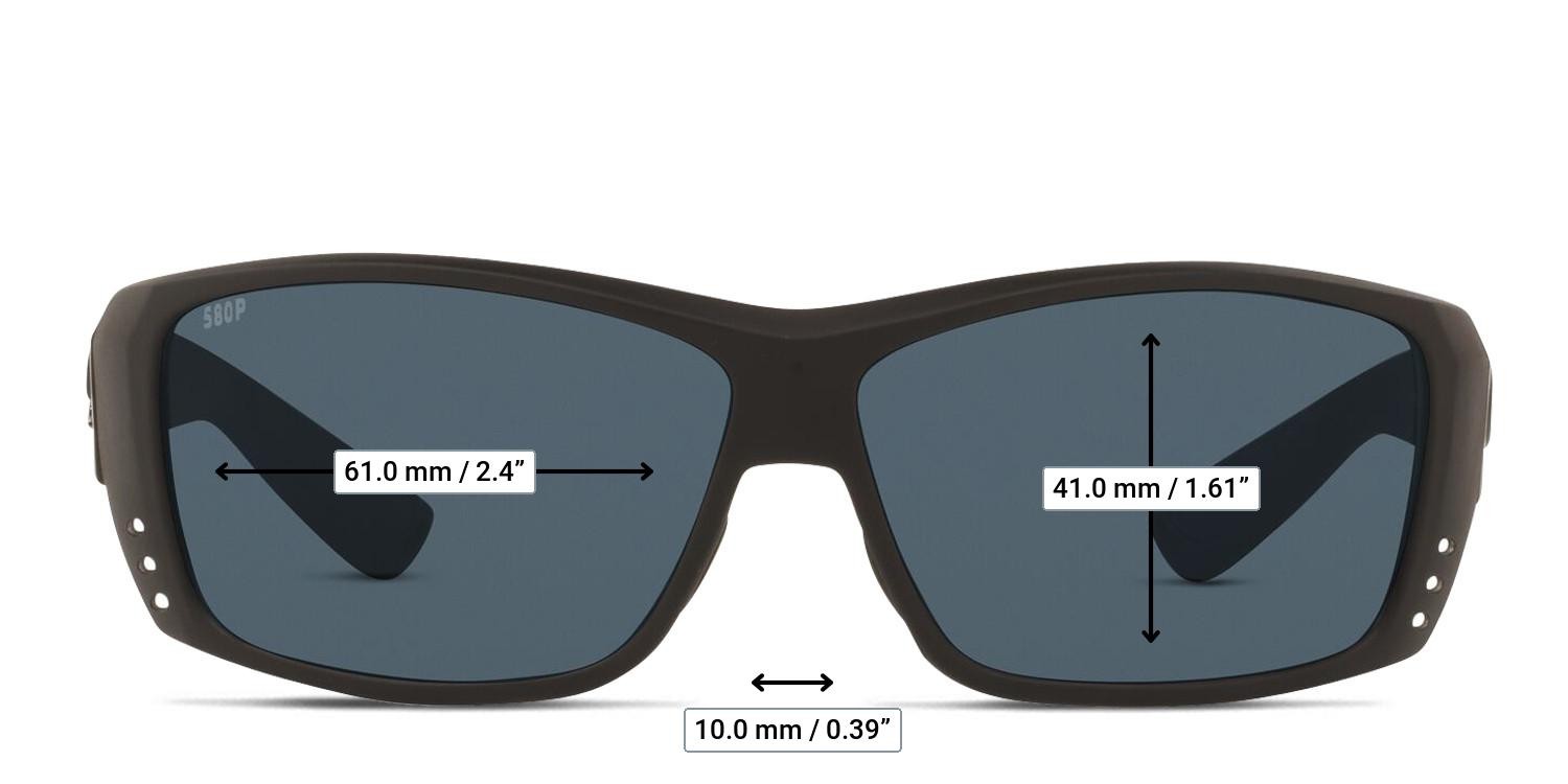 Costa Del Mar 6S9024 Cat Cay Black , Gray glasses - Measurements