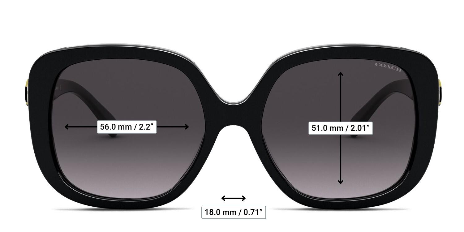 Coach HC8292 Black , Gray glasses - Measurements
