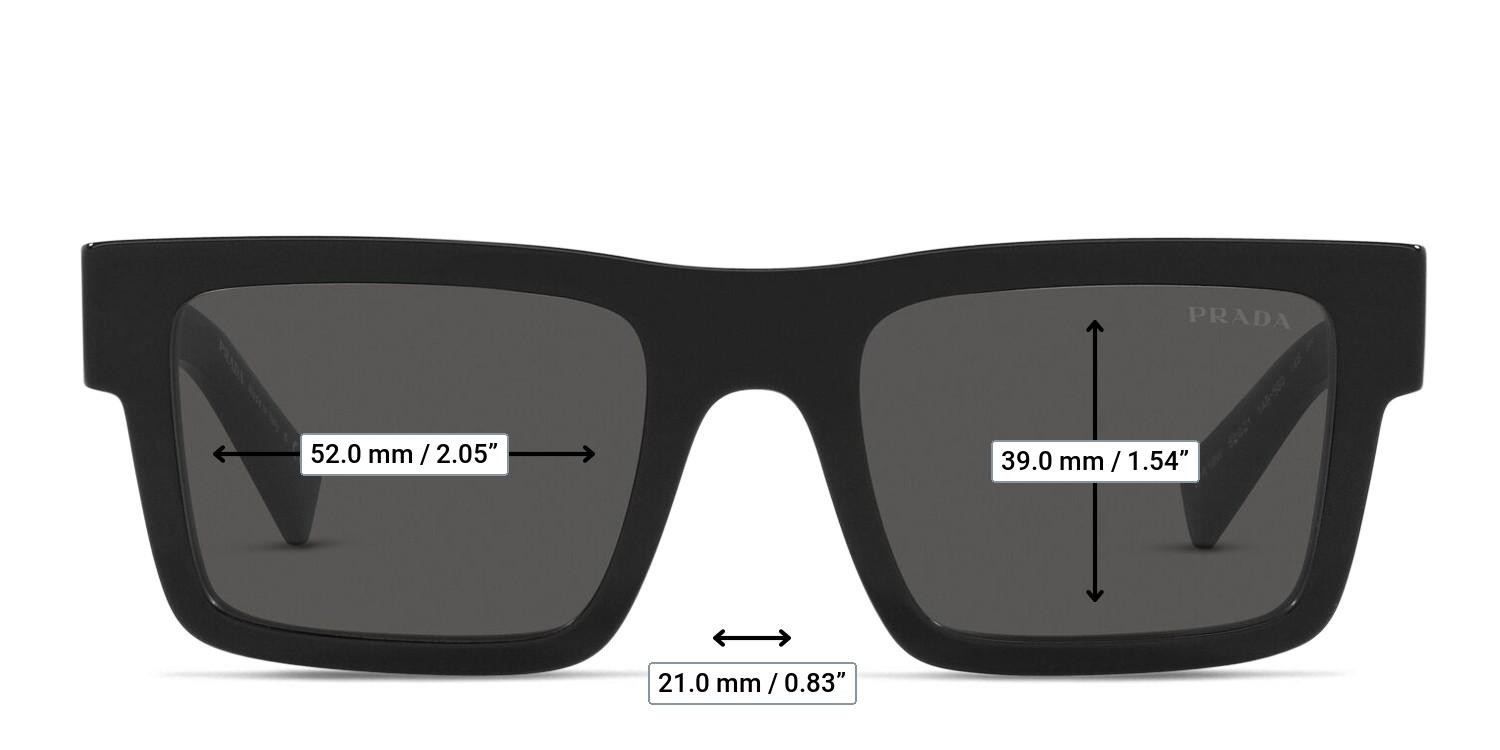 Prada PR19WS Shiny Black glasses - Measurements