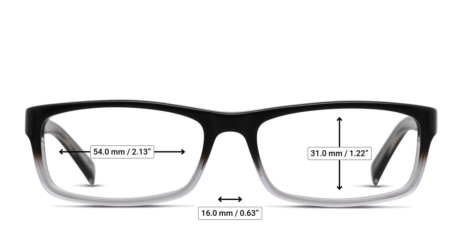 Pentax D490 Black, Clear glasses - Measurements