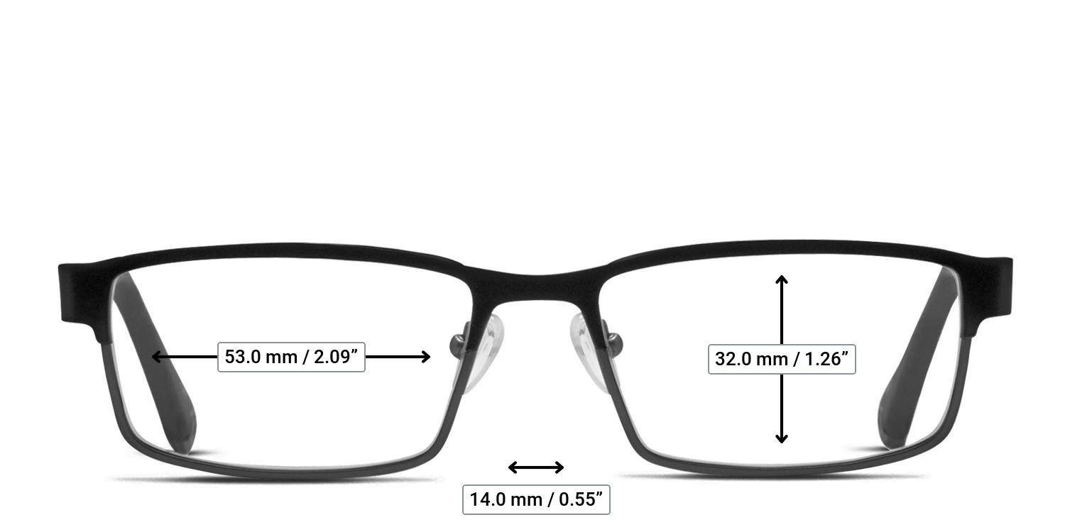 Wiley X Fusion Black, Gunmetal glasses - Measurements