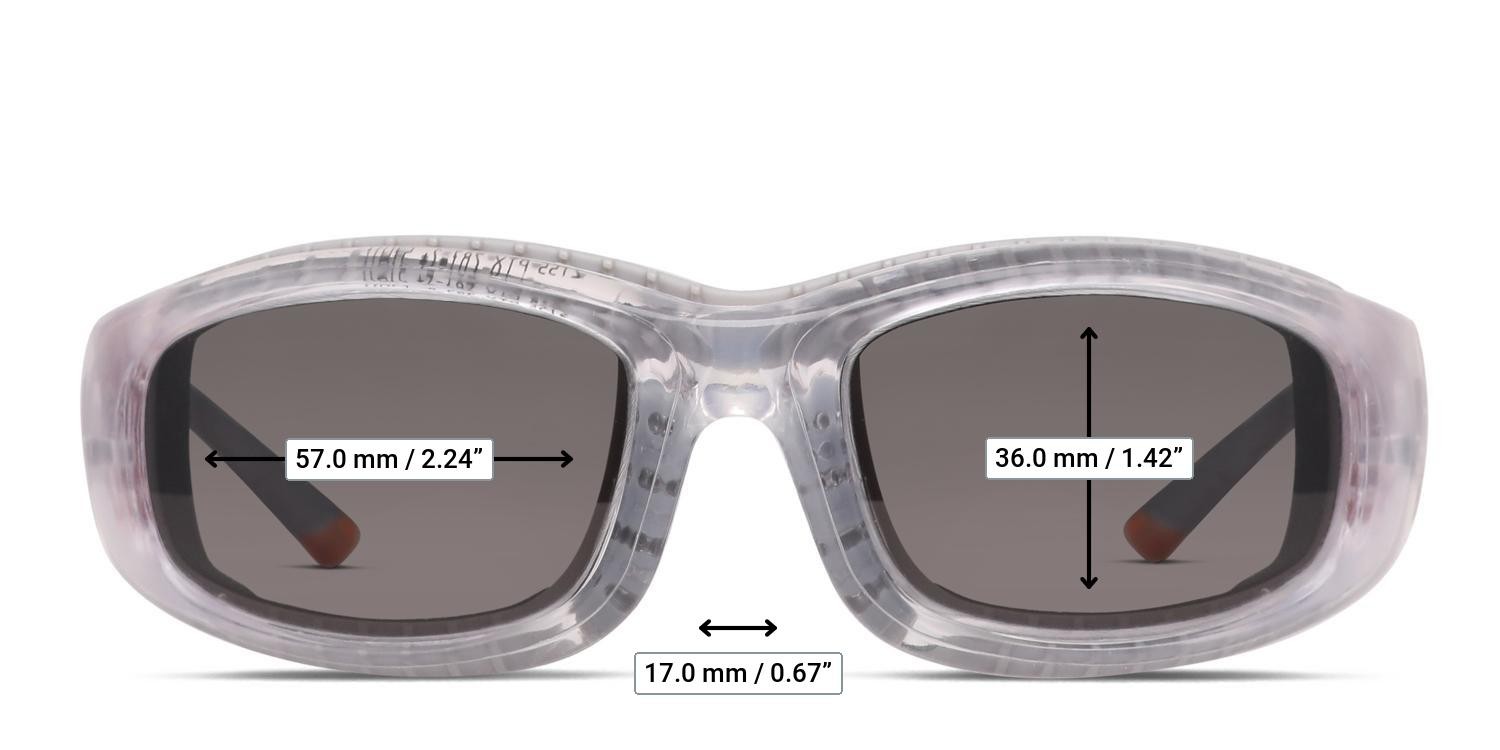 Pentax ZT55 Clear, Orange, Gray glasses - Measurements