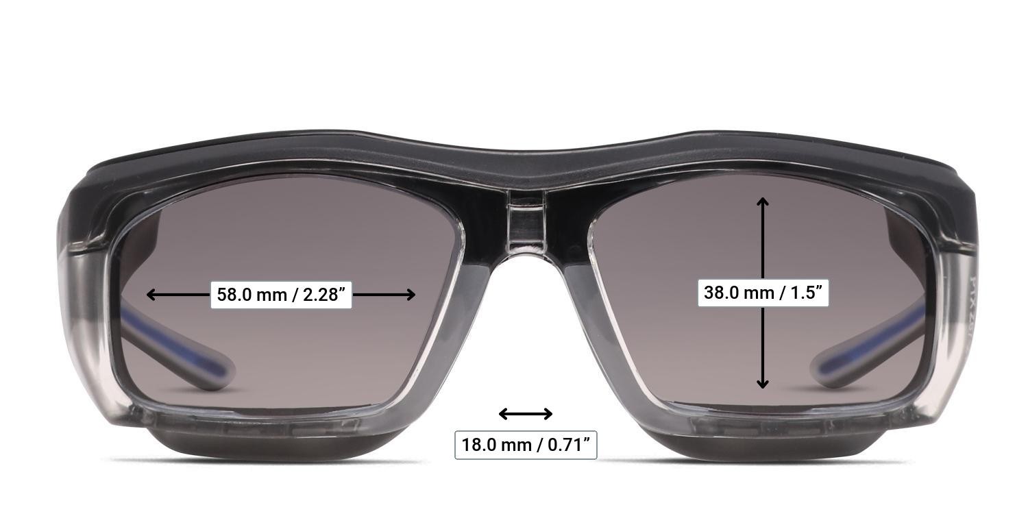 Pentax ZT500G Clear, Black, Blue glasses - Measurements