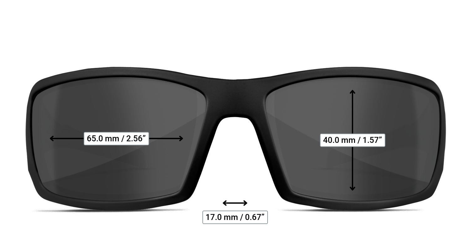 Wiley X Twisted Black glasses - Measurements