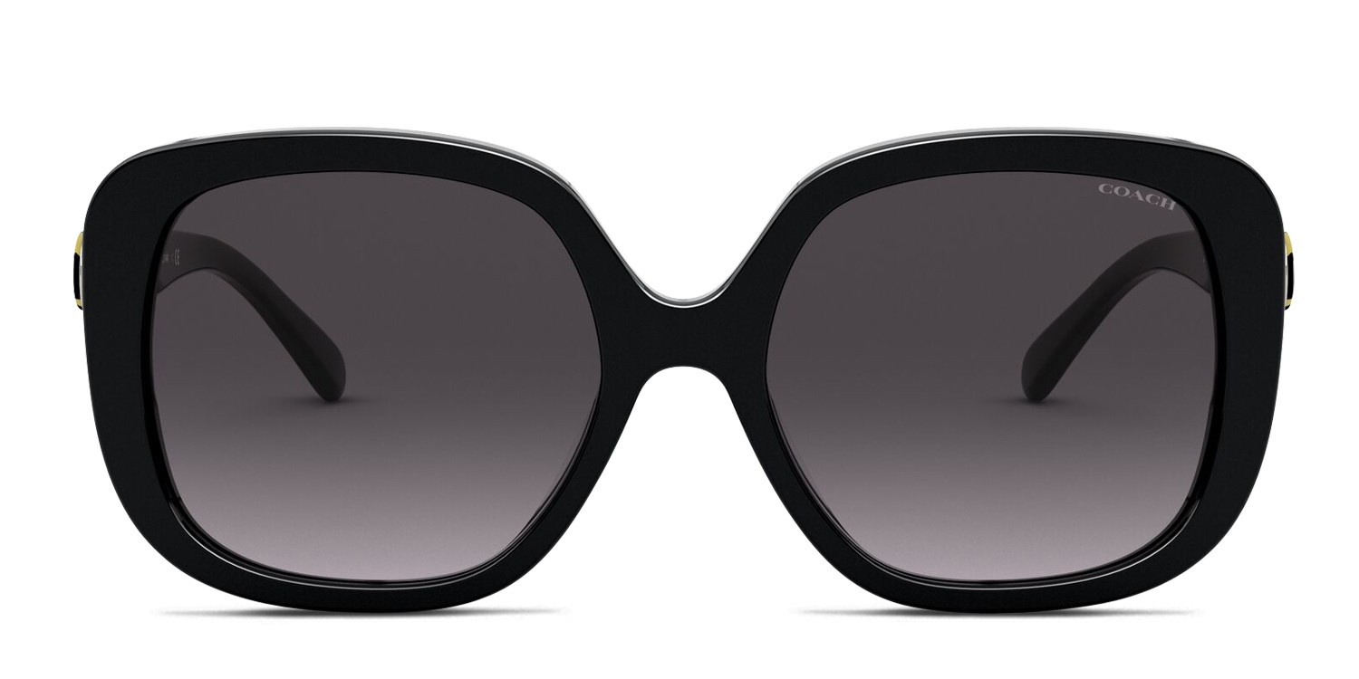 Coach HC8292 Black , Gray glasses - Black / Gray - Frontal View