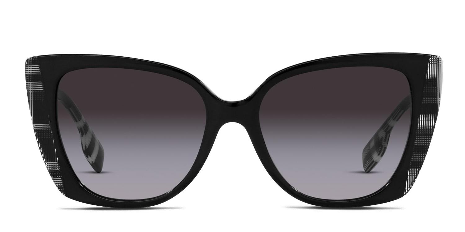 Burberry BE4393 Meryl Shiny Black, White glasses - Shiny Black / White - Frontal View