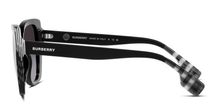 Burberry BE4393 Meryl Shiny Black, White glasses - Shiny Black / White - Side View