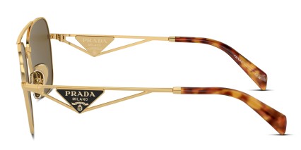Prada PRA50S Gold, Brown glasses - Gold / Brown - Side View