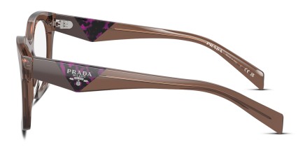 Prada PRA05V Clear, Brown glasses - Brown / Clear - Side View