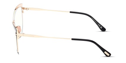 Tom Ford TF5877-B Black, Gold glasses - Black / Gold - Side View