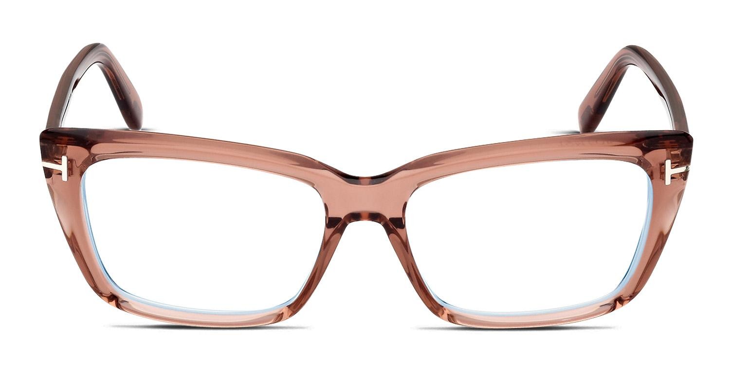 Tom Ford TF5894-B Pink, Clear glasses - Clear / Pink - Frontal View