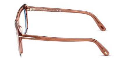 Tom Ford TF5894-B Pink, Clear glasses - Clear / Pink - Side View