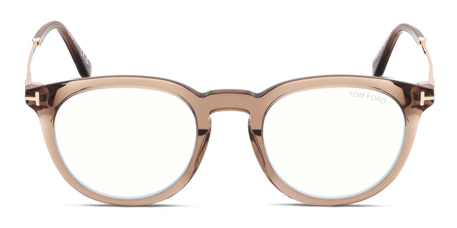 Tom Ford TF5905-B Brown, Clear glasses - Brown / Clear - Frontal View