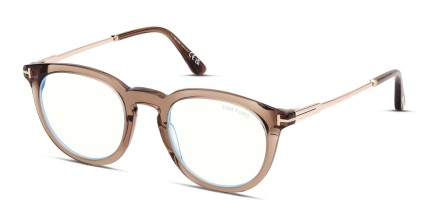 Tom Ford TF5905-B Brown, Clear glasses - Brown / Clear - Angle View
