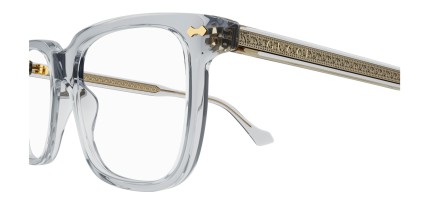 Gucci GG0737O Gray, Clear glasses - Gray / Clear - Side View