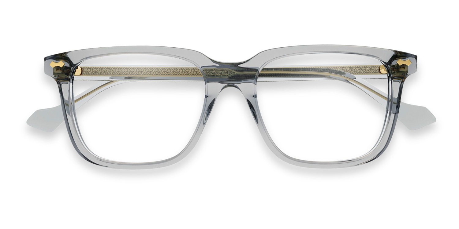 Gucci GG0737O Gray, Clear glasses - Gray / Clear - Frontal View