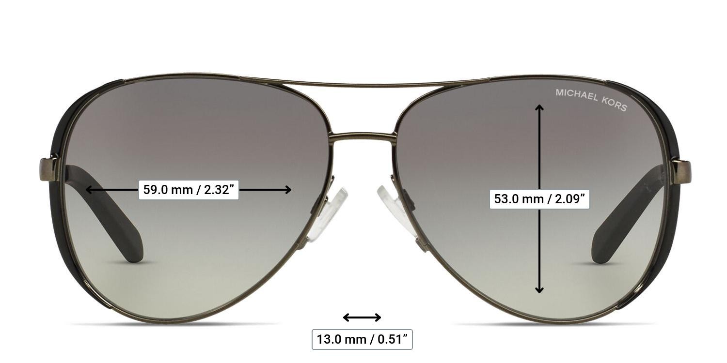 Michael Kors MK5004 Chelsea Gunmetal, Black glasses - Measurements